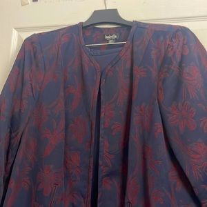 Women’s navy blue and burgundy suit made by Isabella
